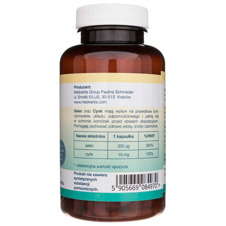 Medverita Selenium 200 µg Zinc 15 mg - 120 Capsules