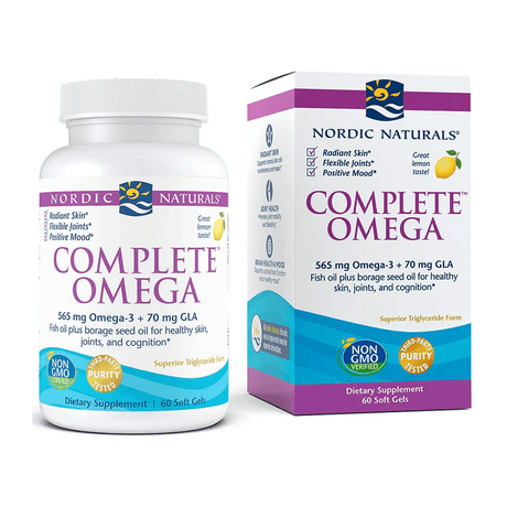 Nordic Naturals Omega-3 Lemon 565 mg + GLA 70 mg - 60 Softgels