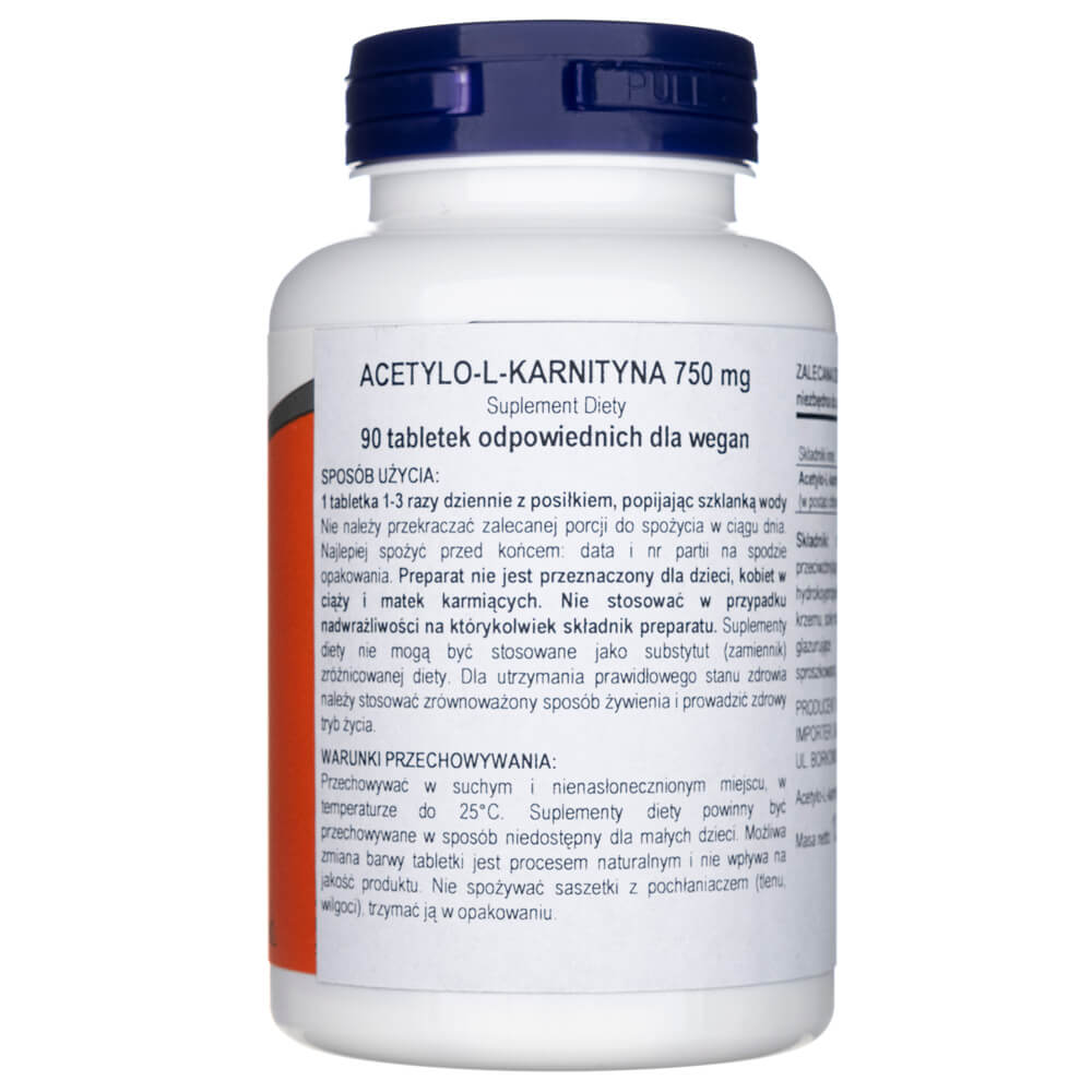 Now Foods Acetyl-L-Carnitine 750 mg - 90 Tablets