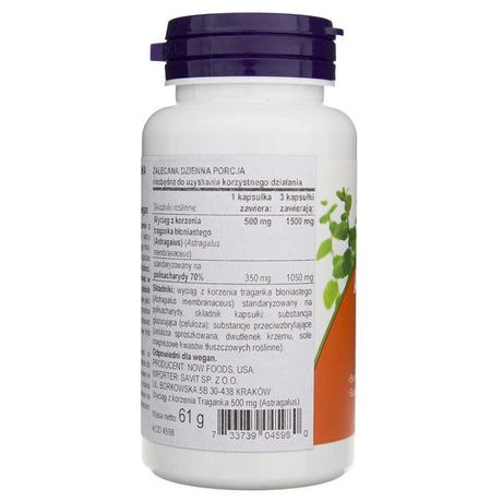 Now Foods Astragalus Extract 500 mg - 90 Veg Capsules