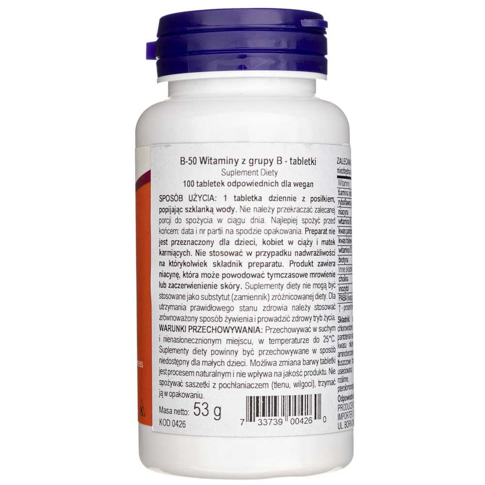 Now Foods B-50 100 Tablets | Medpak Shop