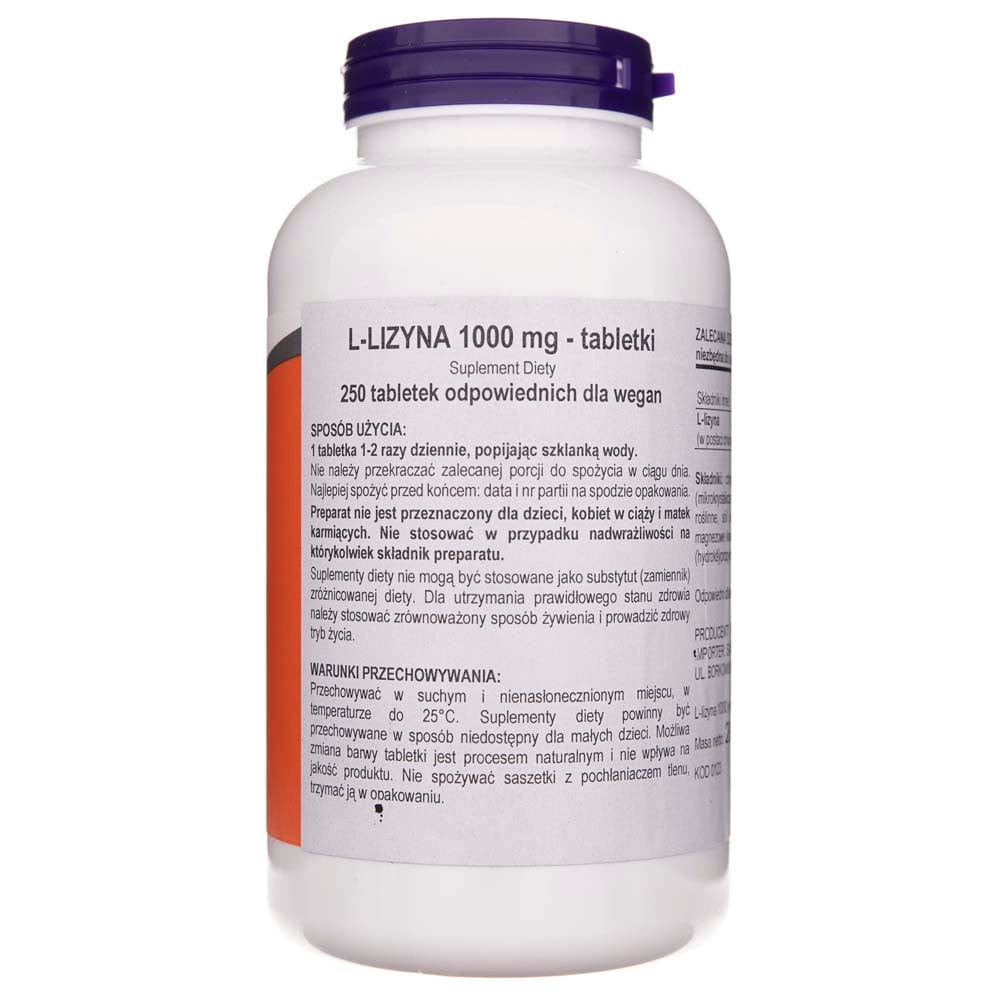 Now Foods L-Lysine 1000 mg - 250 Tablets