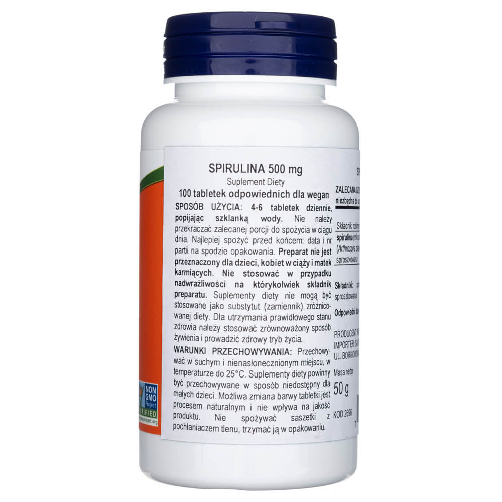 Now Foods Spirulina 500 Mg 100 Tablets Medpak Shop 9036