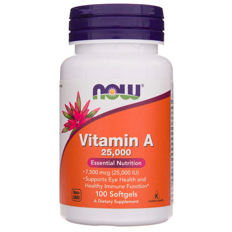 Now Foods Vitamin A 7500 mcg (25000 IU) - 100 Softgels