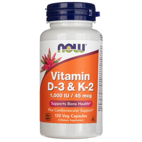 Now Foods Vitamin D-3 & K-2 - 120 Veg Capsules