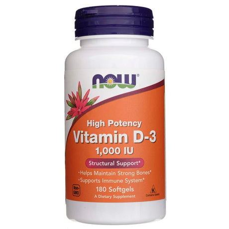 Now Foods Vitamin D3 1000 IU - 180 Softgels