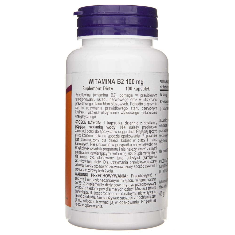 Now Foods Vitamina B-2 100 mg - 100 Veg Capsules