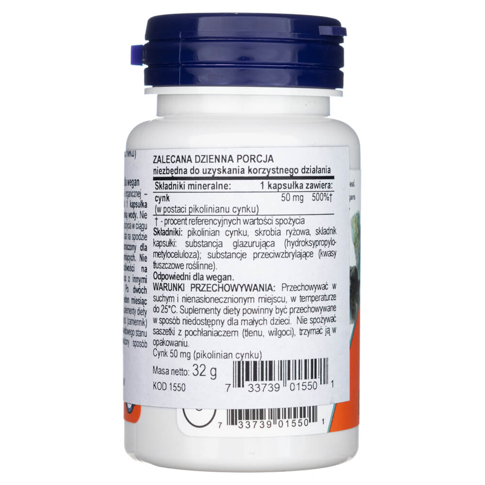 Now Foods Zinc Picolinate 50 mg - 60 Veg Capsules