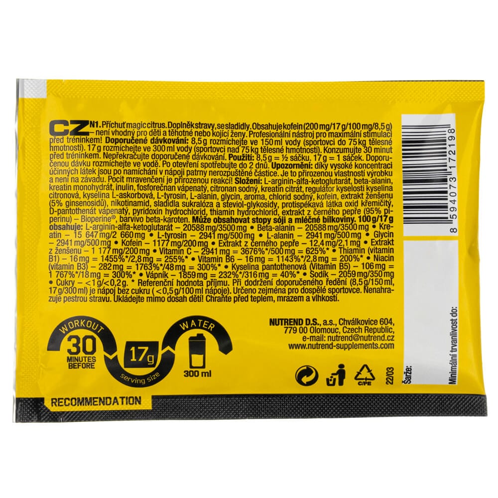 Nutrend N1 Preworkout, Lemon - 17 g