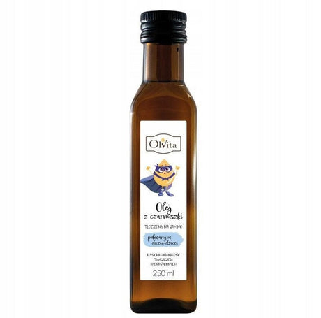 Olvita Cold-Pressed Black Cumin Oil Unpurified for Kids, Blue - 250 ml