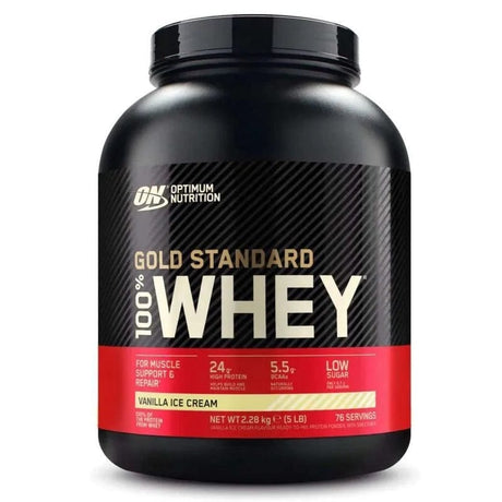 Optimum Nutrition Gold Standard 100% Whey Protein, Vanilla Ice Cream - 2280 g