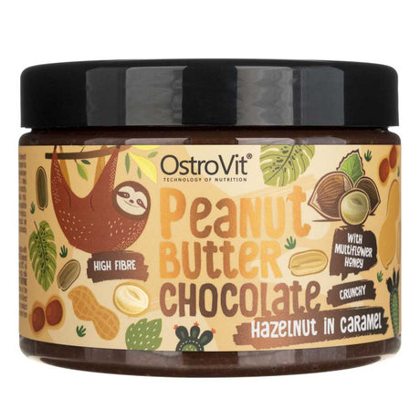 Ostrovit Chocolate Peanut Butter + Hazelnuts in Caramel crunchy - 500 g