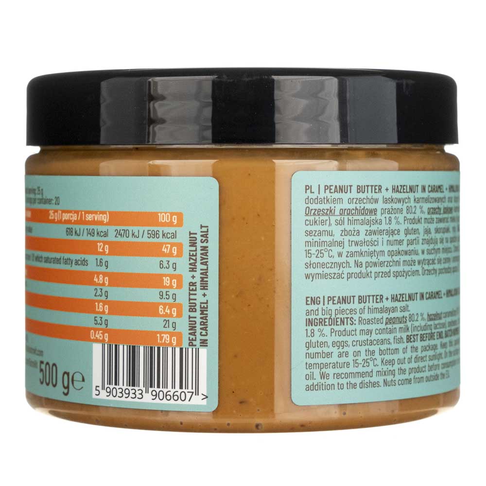 Ostrovit Peanut Butter + Hazelnut in Caramel + Himalayan Salt crunchy - 500 g