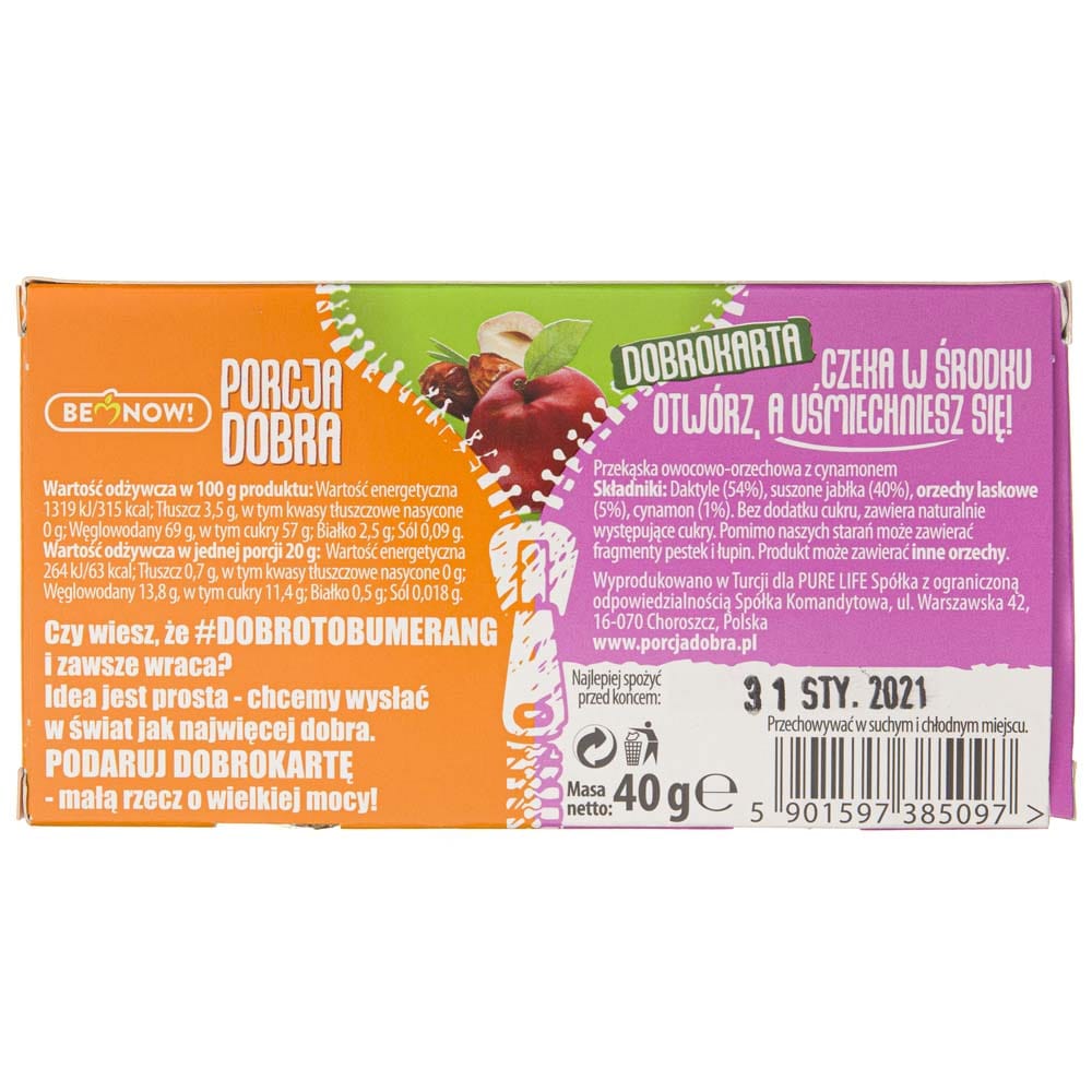 Porcja Dobra Disc 2-pack, Fruit Nut with Cinnamon - 50 g