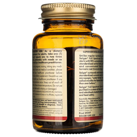 Solgar Full Spcetrum Curcumin Liquid Extract - 30 Softgels