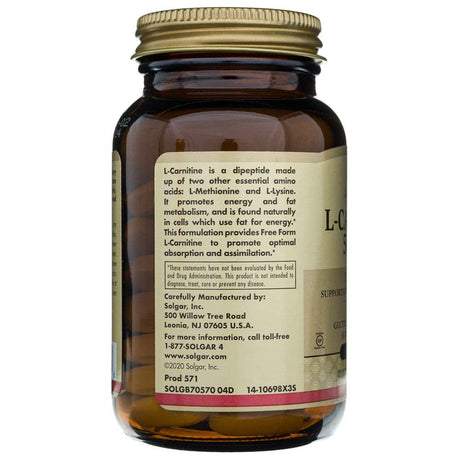 l carnitin solgar L-Carnitine 500 MG Capsules, 60 Ct Solgar L Carnitine