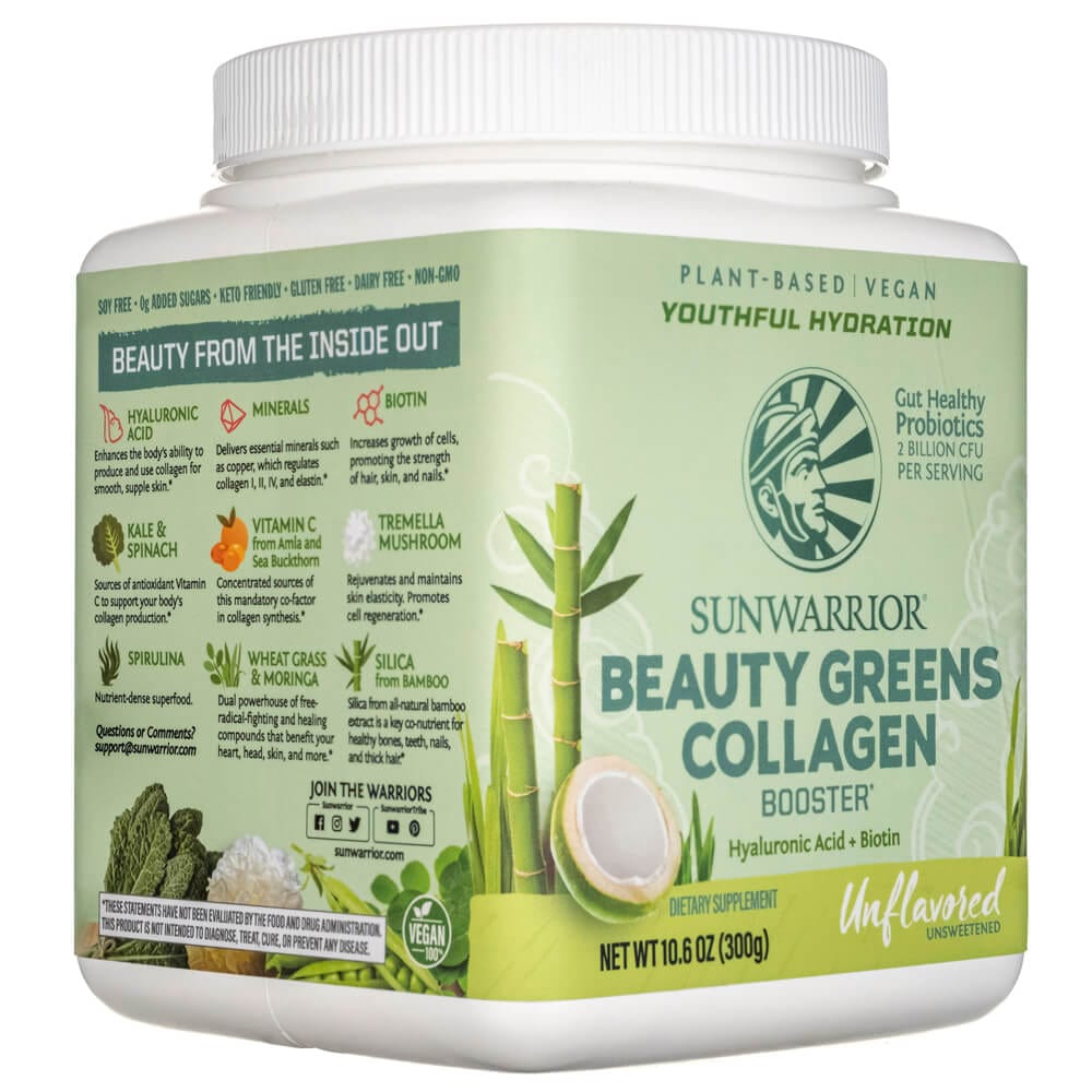 Sunwarrior Beauty Greens Collagen Booster, Tasteless - 300 g