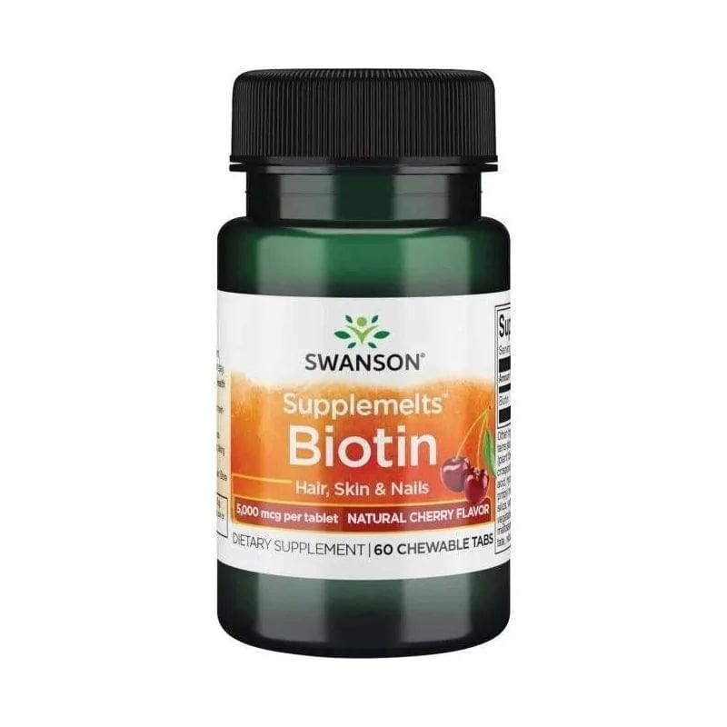 Swanson Biotin 5000 mcg, Natural Cherry Flavor - 60 Tablets