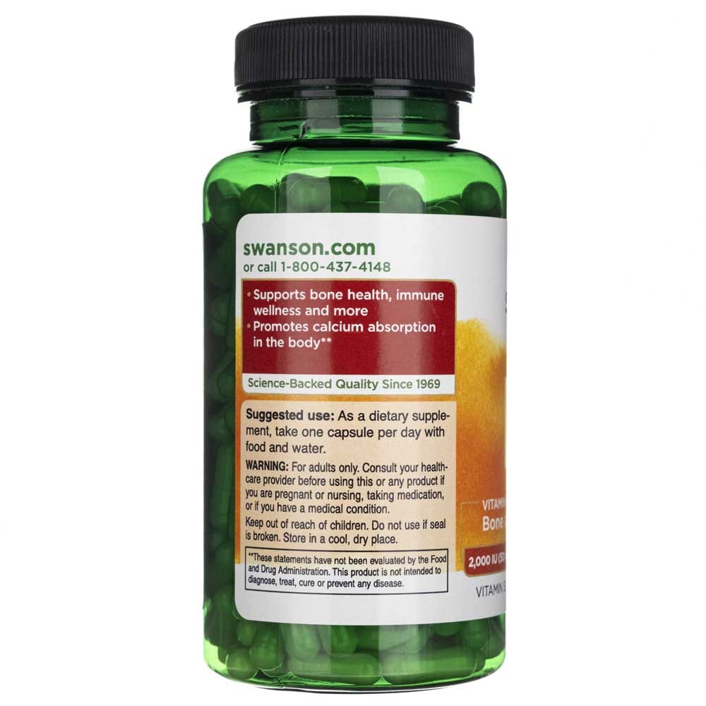 Swanson Vitamin D3 2000 IU (50 mcg) - 250 Capsules