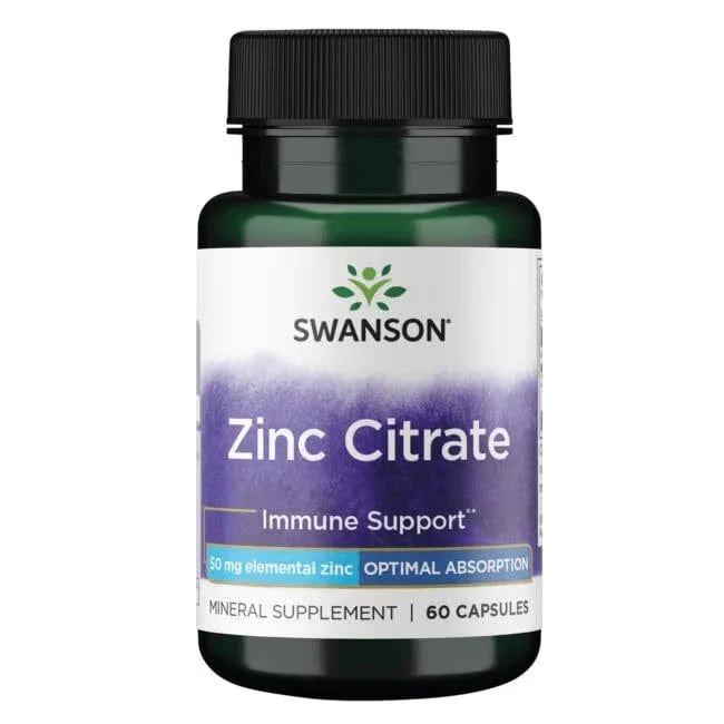 Swanson Zinc Citrate 50 mg - 60 Capsules