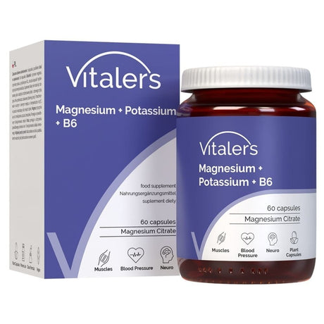 Vitaler's Magnesium 100 mg + Potassium 150 mg + Vitamin B6 6 mg - 60 Capsules