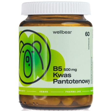 Wellbear Vitamin B5 (Pantothenic Acid) 500 mg - 60 Capsules