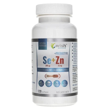 Wish Selenium 200 mcg + Zinc 15 mg + Prebiotic - 120 Capsules