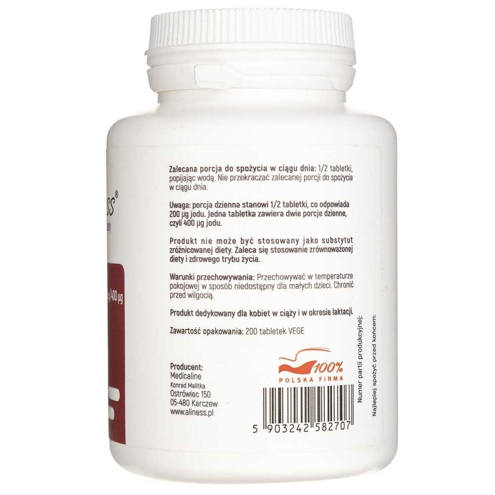 Aliness Iodine (Potassium Iodide) 200 mcg - 200 Tablets