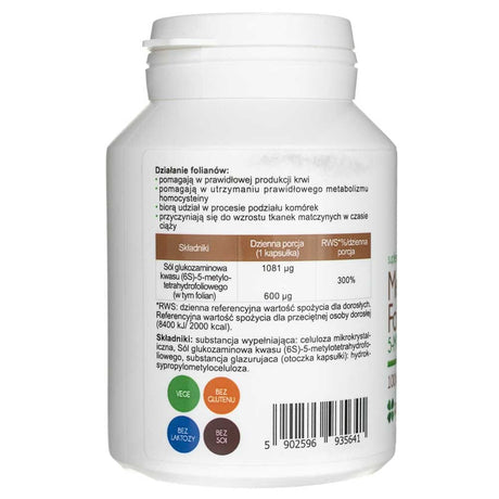 Aliness Methylo Folian 5-MTHF 600 mcg - 100 Capsules