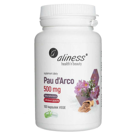 Aliness Pau d'Arco (Lapacho bark powder) 500 mg - 100 Veg Capsules