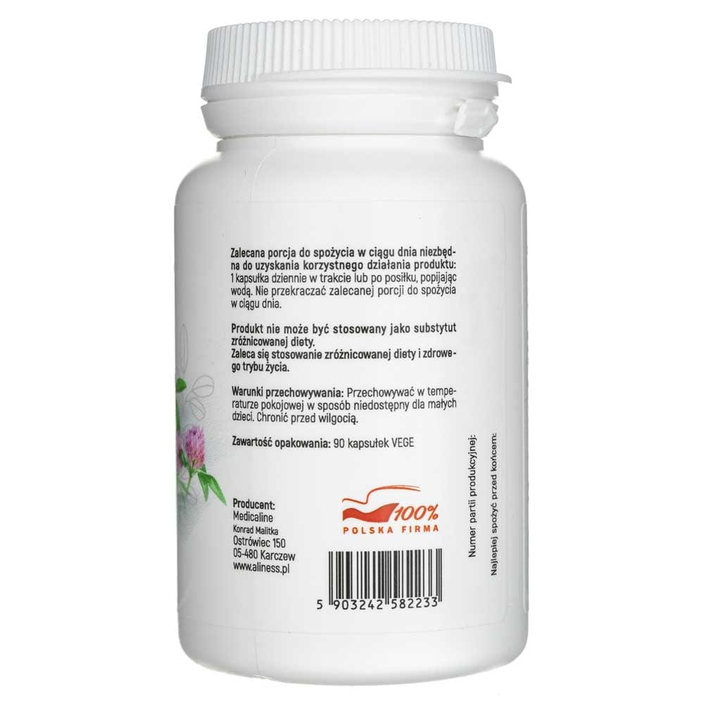 Aliness Red Clover extract 8% 500 mg - 90 Veg Capsules