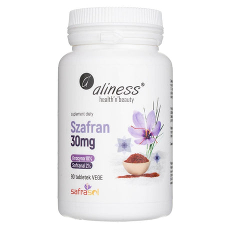Aliness Saffron Safrasol 2% / 10% 30 mg - 90 Tablets