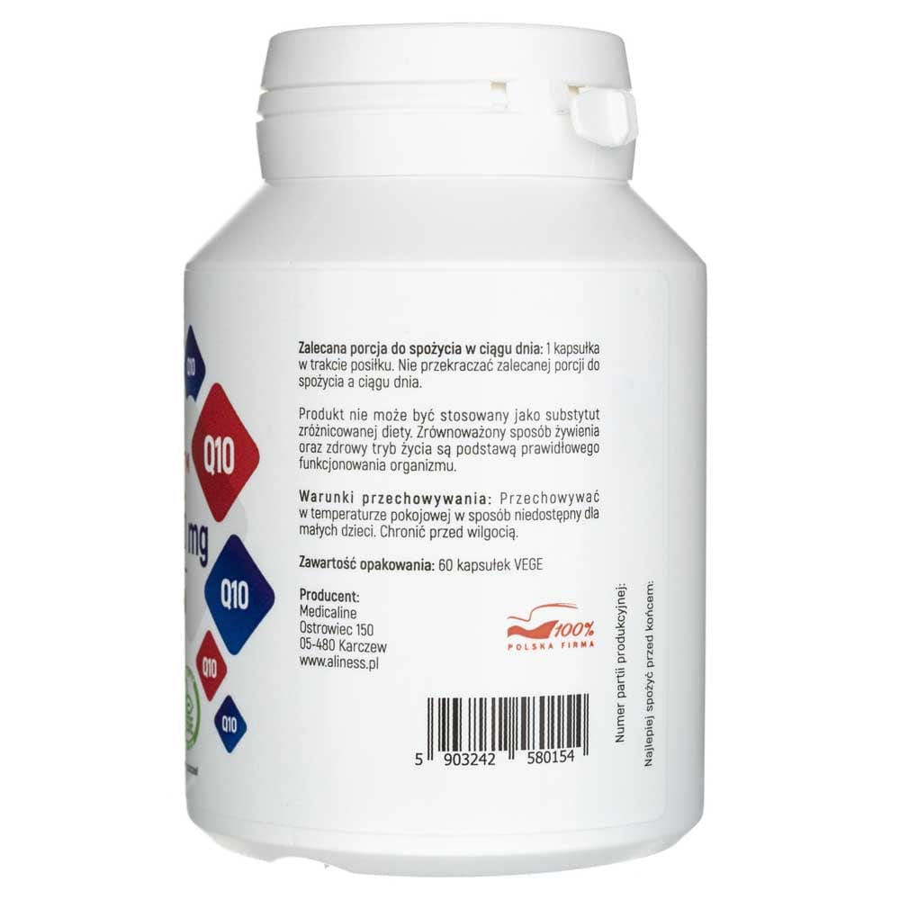 Aliness UbiquinoL natural coenzyme Q10 - 60 Veg Capsules