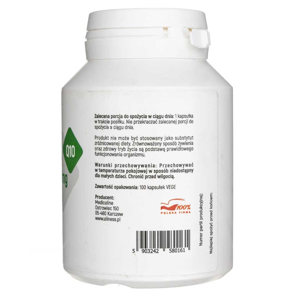 Aliness UbiquinoN natural coenzyme Q10  - 100 Veg Capsules