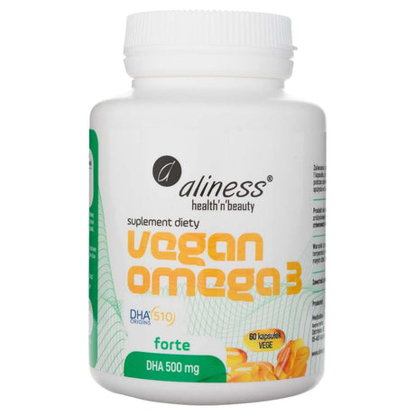 Aliness Vegan Omega 3 FORTE DHA 500 mg - 60 Veg Capsules