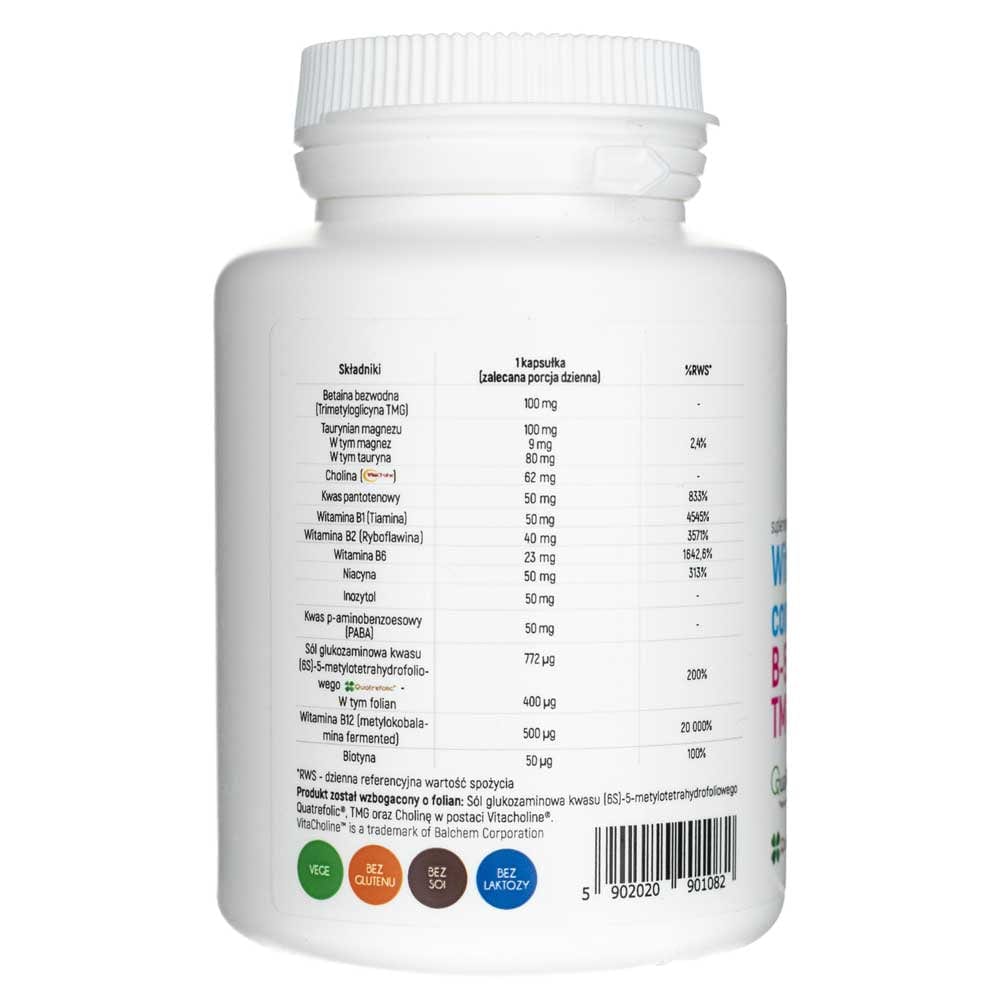 Aliness Vitamin B Complex B-50 Methyl plus TMG - 100 Veg Capsules