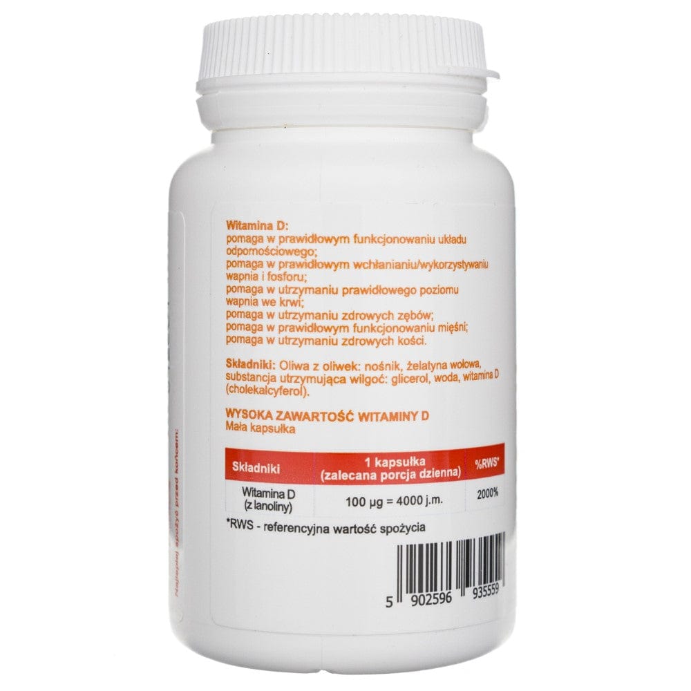 Aliness Vitamin D3 FORTE oil 100 mcg - 120 Capsules