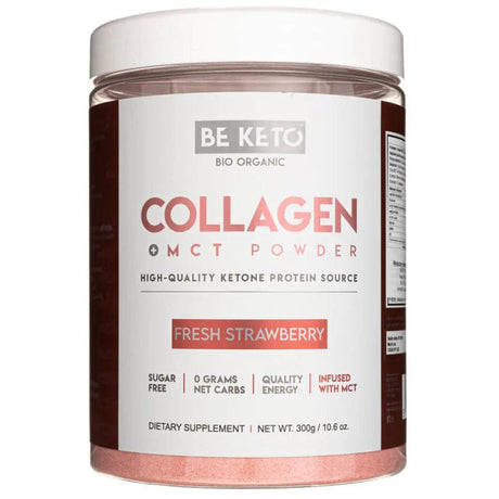 BeKeto Keto Collagen with MCT Oil, Fresh Strawberry - 300 g