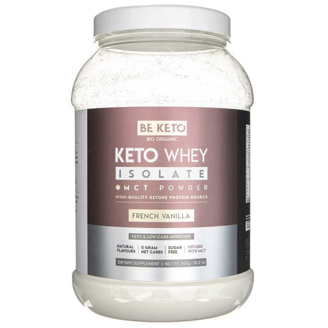 BeKeto Keto Protein Isolate with MCT, French Vanilla - 800 g