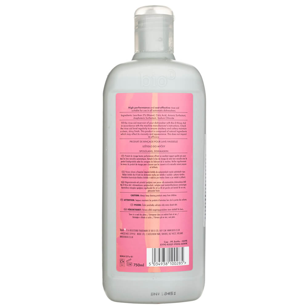 Bio-D Dishwasher Rinse Aid - 750 ml