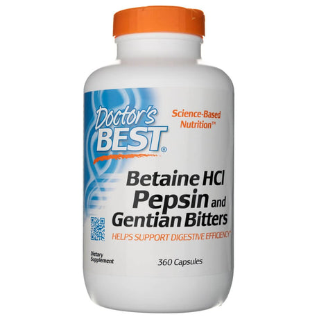 Doctor's Best Betaine HCL Pepsin & Gentian Bitters - 360 Capsules