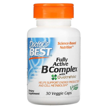 Doctor's Best Fully Active B Complex with Quatrefolic - 30 Veg Capsules