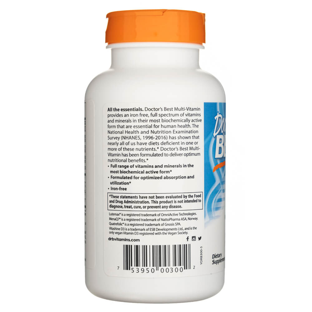 Doctor's Best MultiVitamin with Vitashine D3 90 Veg Capsules Medpak