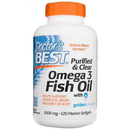 Doctor's Best urified & Clear Omega 3 Fish Oil with Goldenomega 1000 mg - 120 Capsules