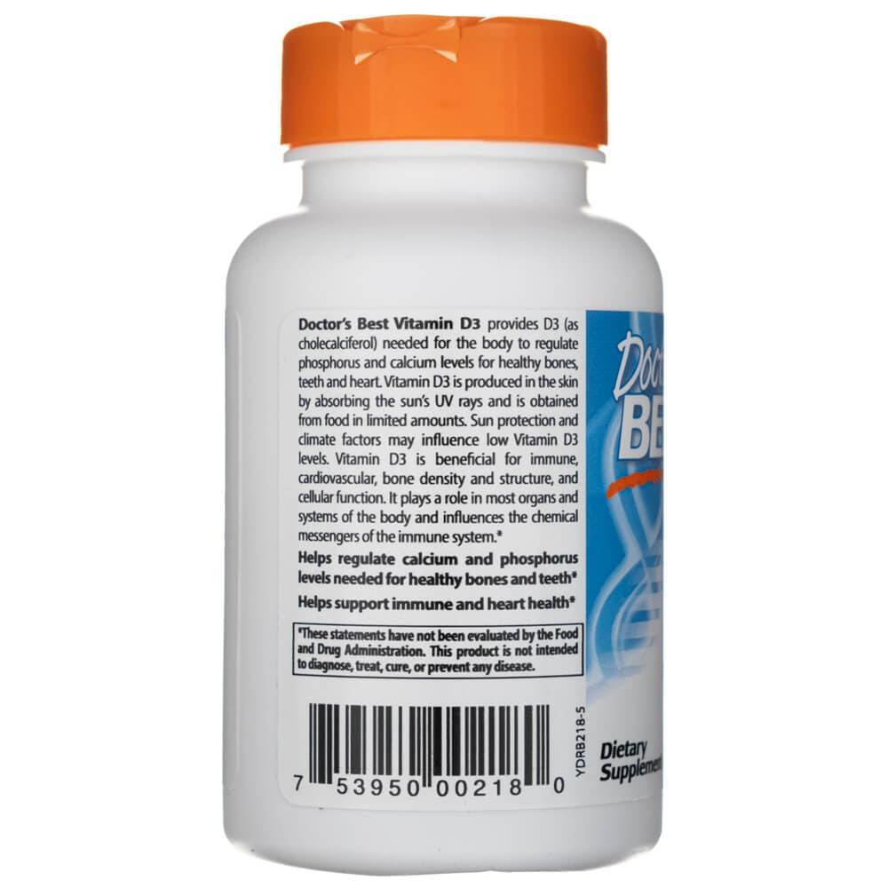 Doctor's Best Vitamin D3 5000 IU - 180 Softgels