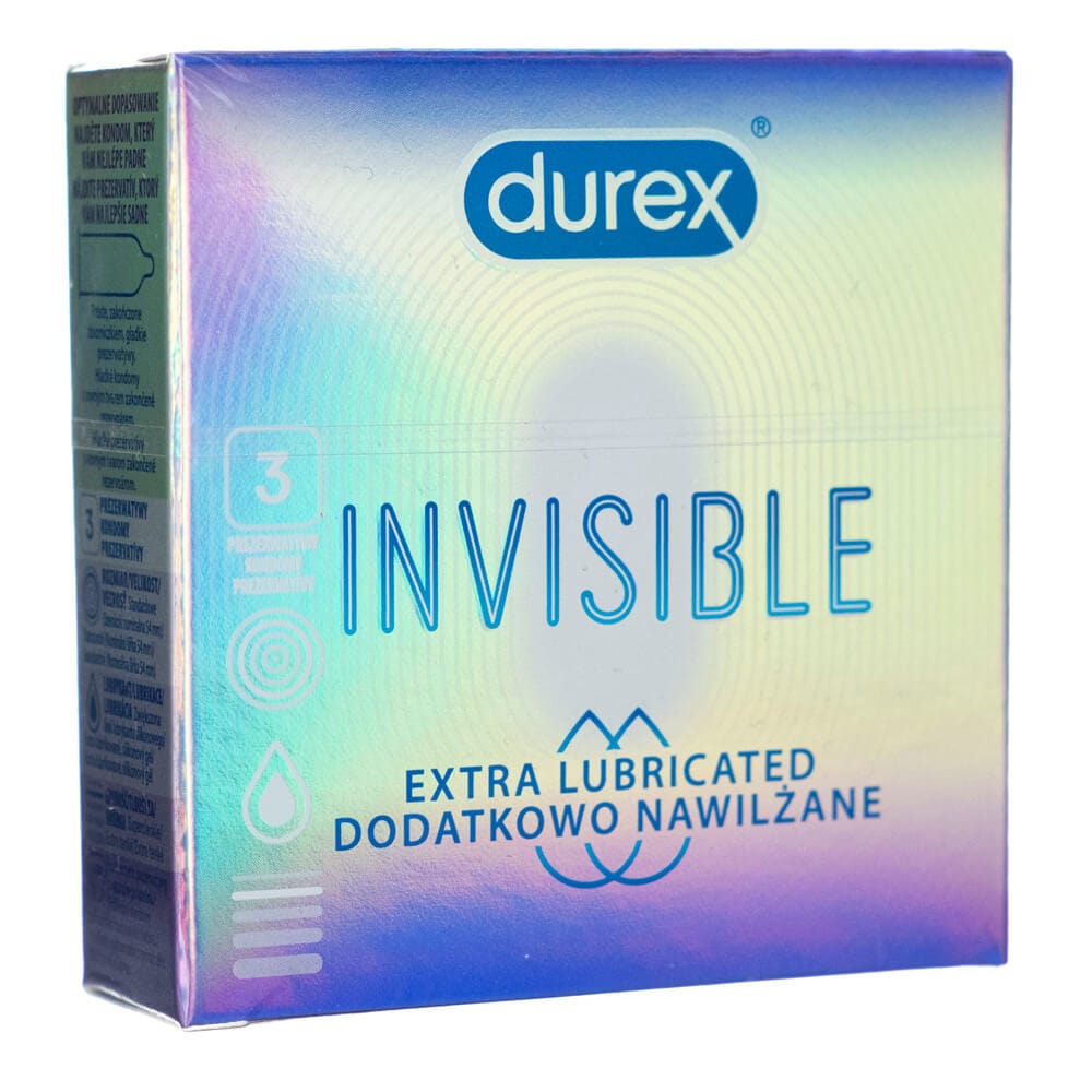 Durex Invisible Extra Lubricated Condoms - 3 pcs.