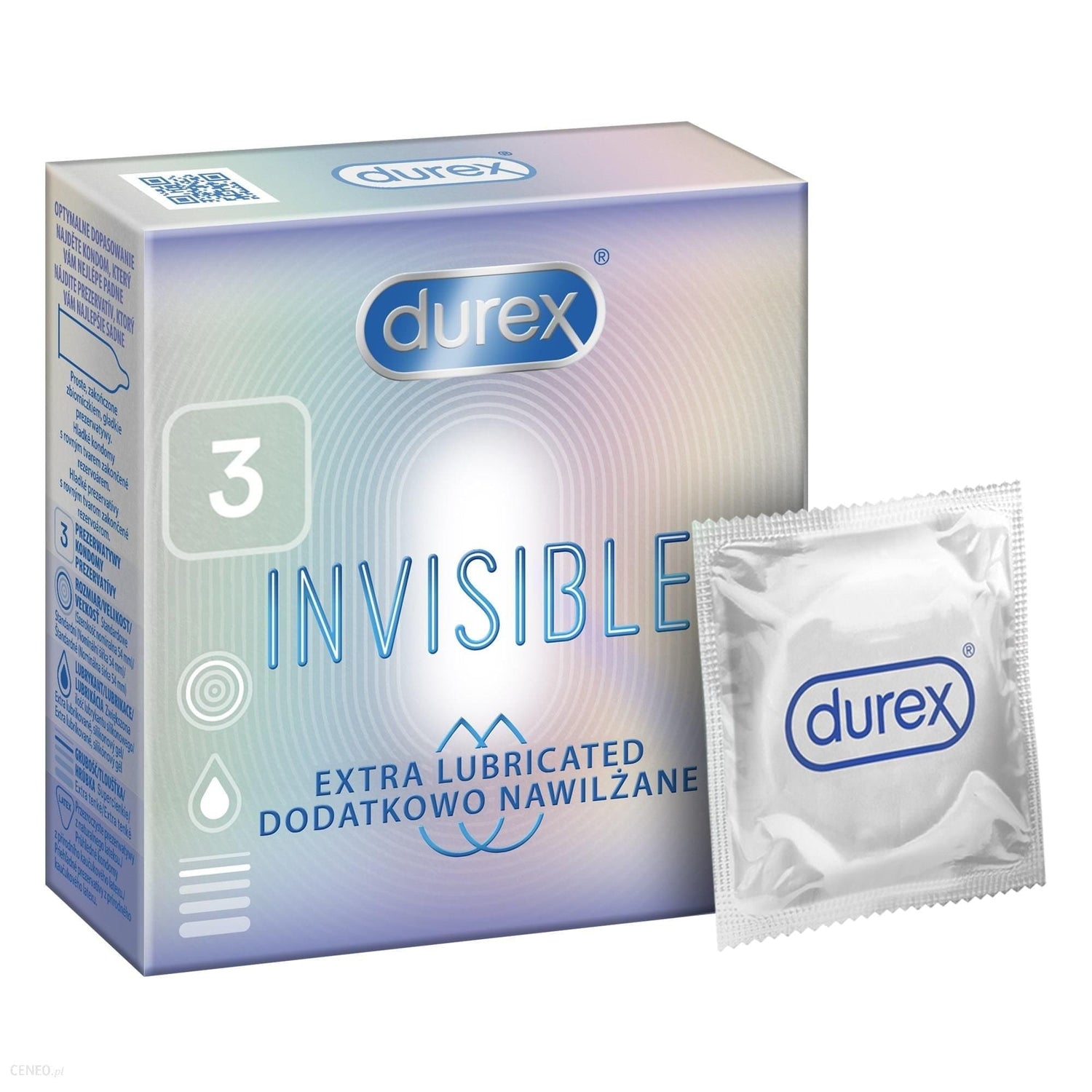 Durex Invisible Extra Lubricated Condoms - 3 pieces Medpak Durex Invisible Extra Lubricated Condoms - 3 pieces Medpak
