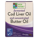 Green Pasture Fermented Cod Liver Oil And Concentrated Butter Oil Blend, Chocolate, Gel - 188 ml