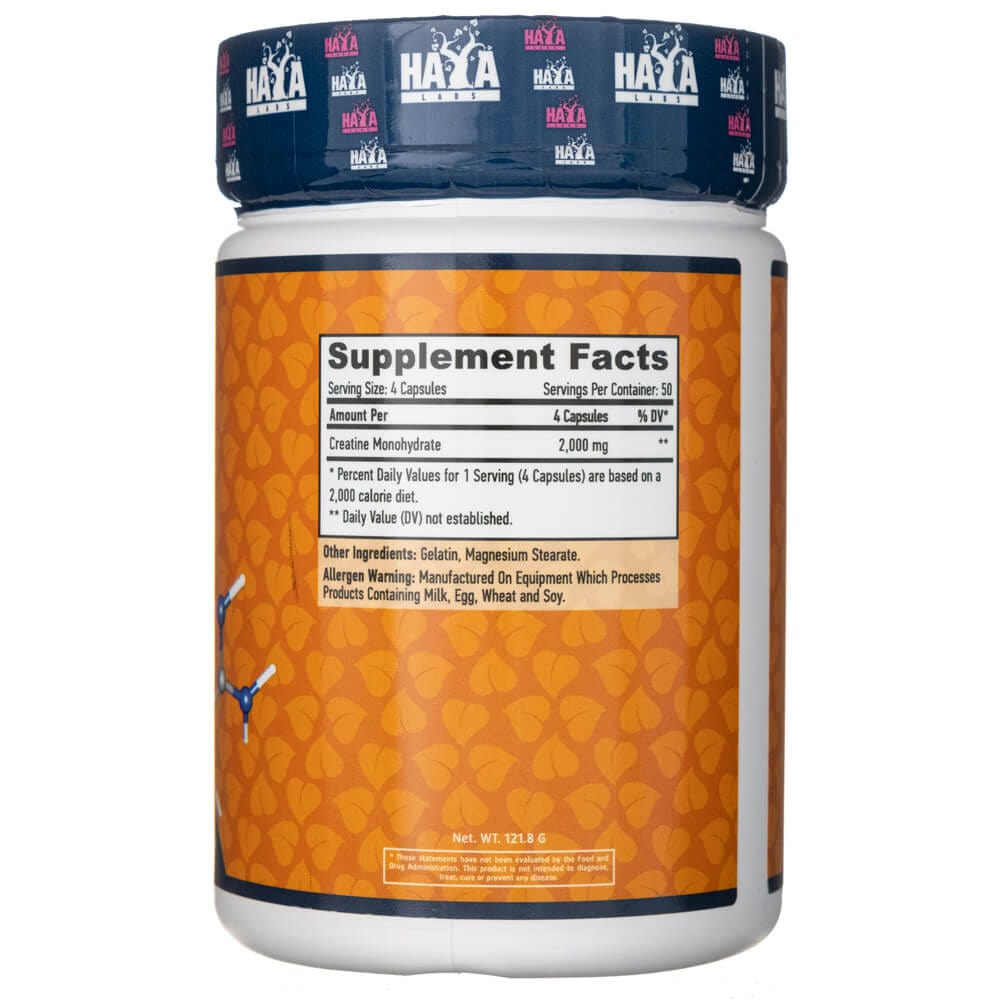 Haya Labs Creatine Monohydrate 500 mg - 200 Capsules