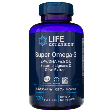 Life Extension Super Omega-3 EPA/DHA with Sesame Lignans & Olive Extract  - 120 Softgels